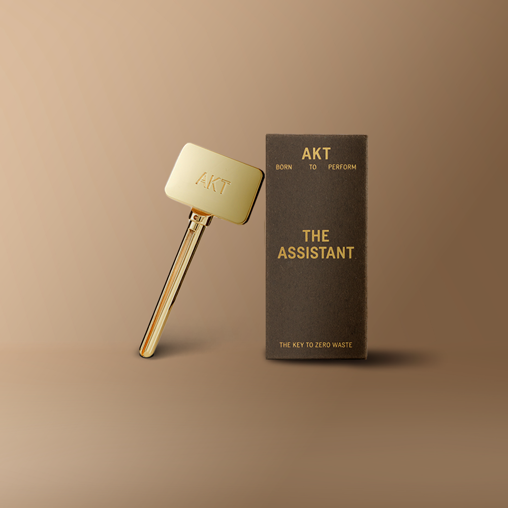 AKT deodorant tube key metal tool for squeezing every last drop from deodorant balm.