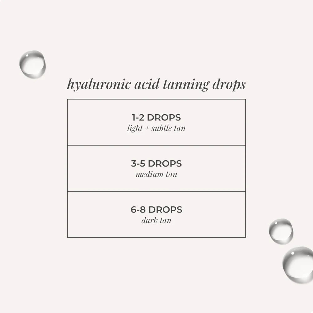 Hyaluronic Acid Self Tanning Drops | Customizable Glow for Face & Body