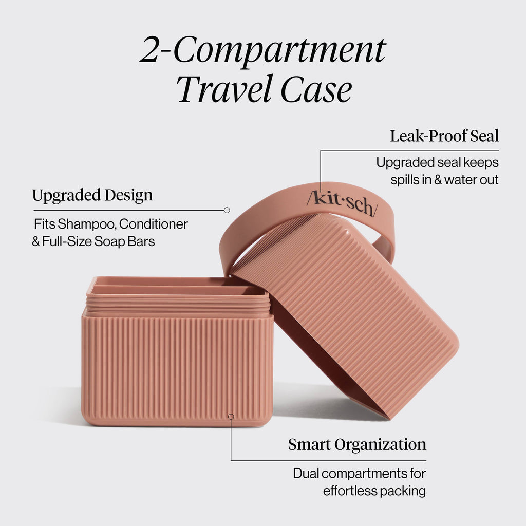 Eco-Friendly Shampoo & Conditioner Bar Travel Case | Dual Compartment, TSA-Approved