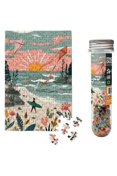 Sunrise Beach Surf Mini Puzzle | 150-Piece Coastal Jigsaw Puzzle