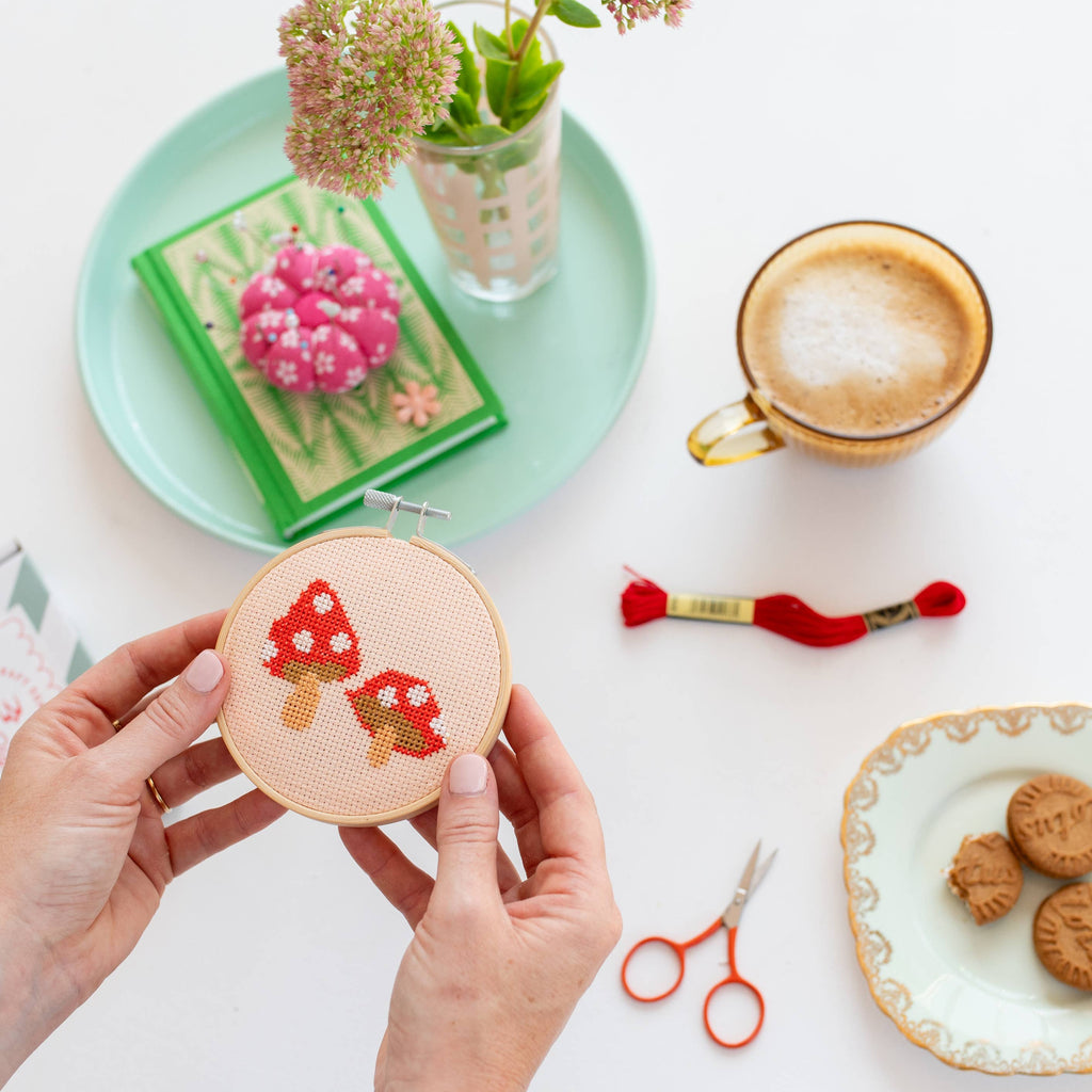 Toadstool Cross Stitch Kit for Beginners