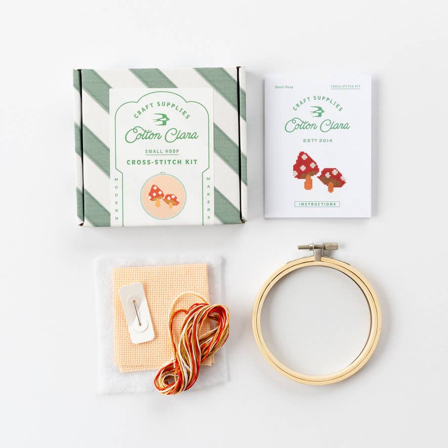 Toadstool Cross Stitch Kit for Beginners