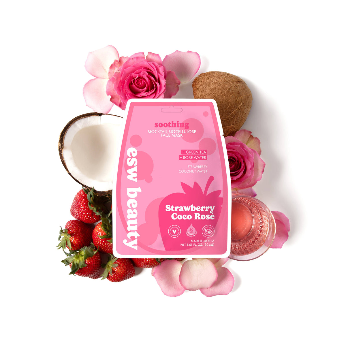 Strawberry Coco Rosé Soothing Biocellulose Sheet Mask