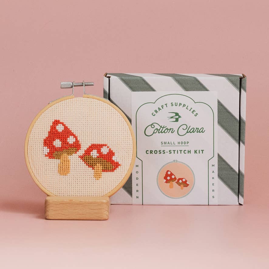 Toadstool Cross Stitch Kit for Beginners