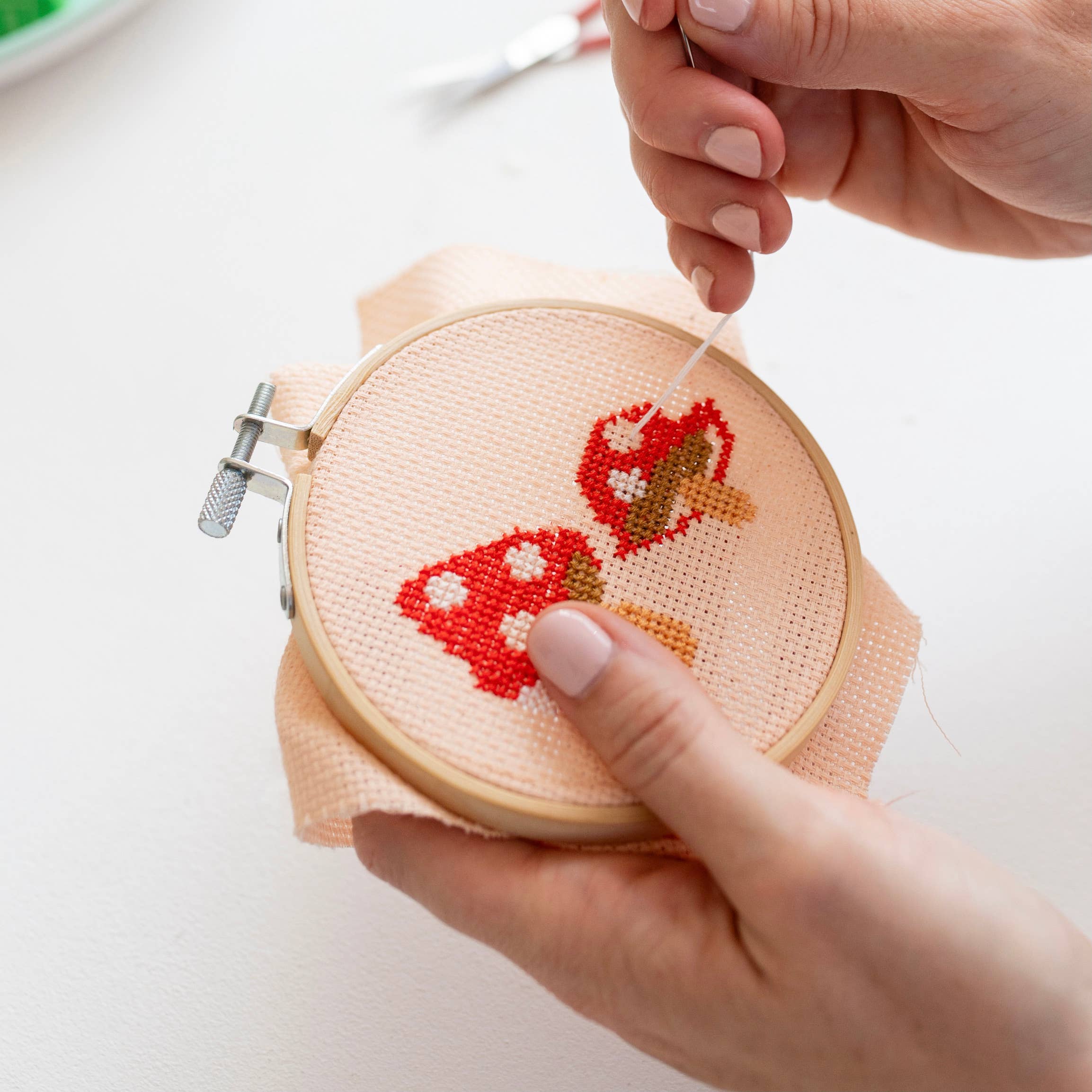 Toadstool Cross Stitch Kit for Beginners