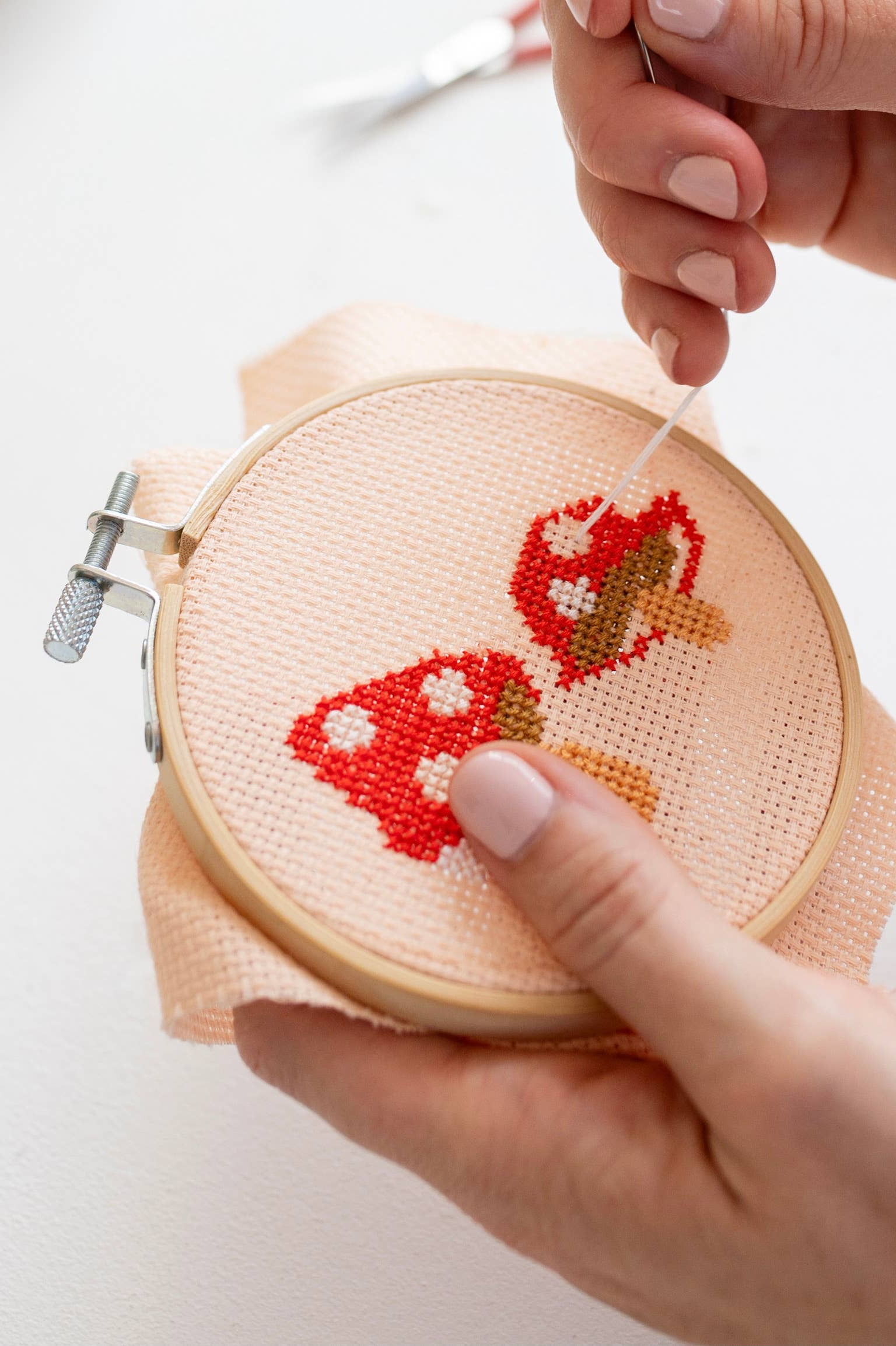 Toadstool Cross Stitch Kit for Beginners