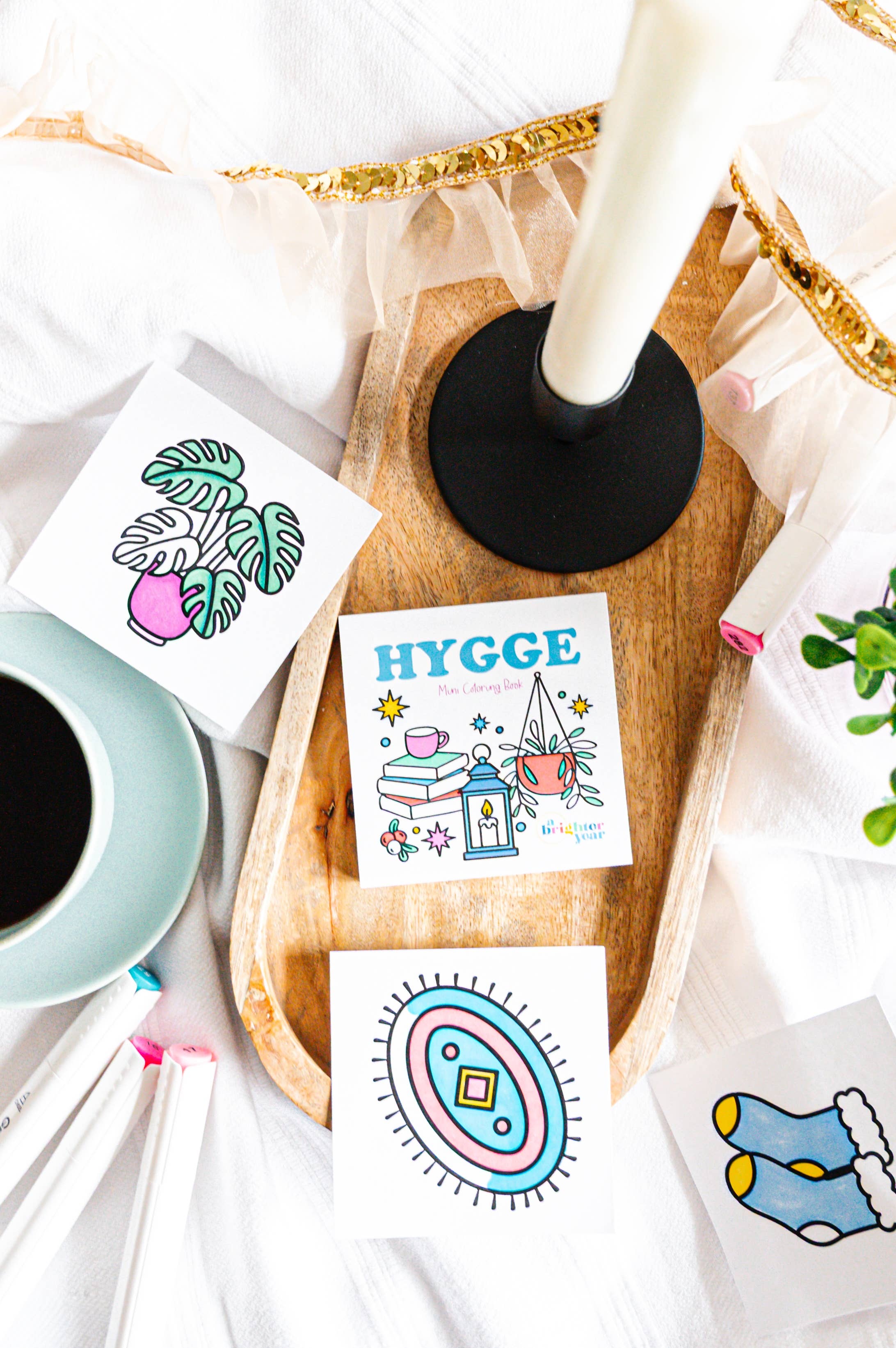 Hygge Mini Coloring Book | Pocket-Sized Coloring Book for Adults