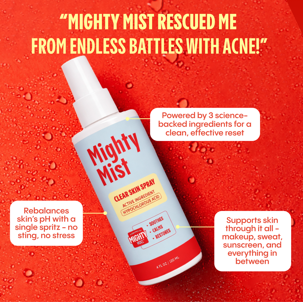 Mighty Mist Clear Skin Spray | Hypochlorous Acid Facial Spray for Acne, Eczema, Rosacea