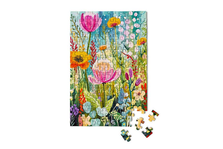 MicroPuzzles Bright Blooms Mini Puzzle | 150-Piece Floral Jigsaw Puzzle