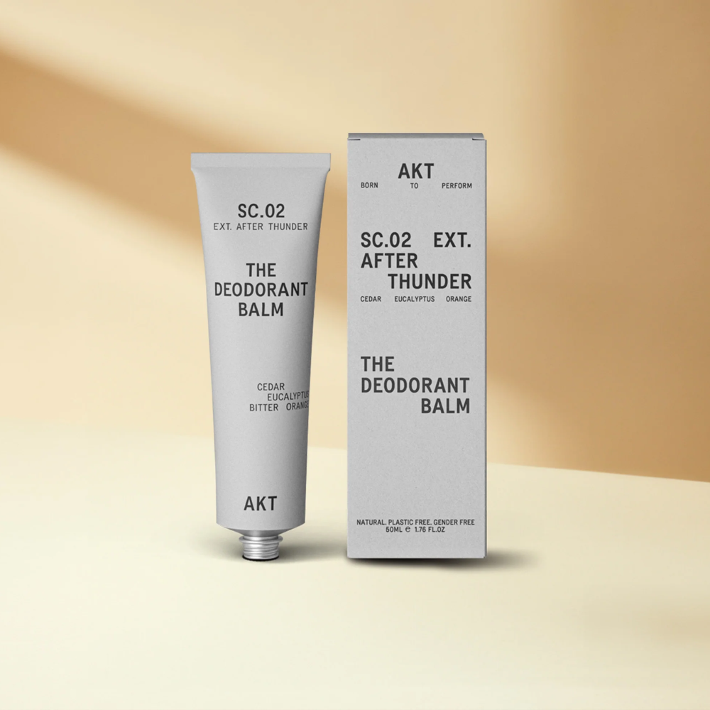 AKT aluminum-free deodorant balm for natural all-day odor protection.