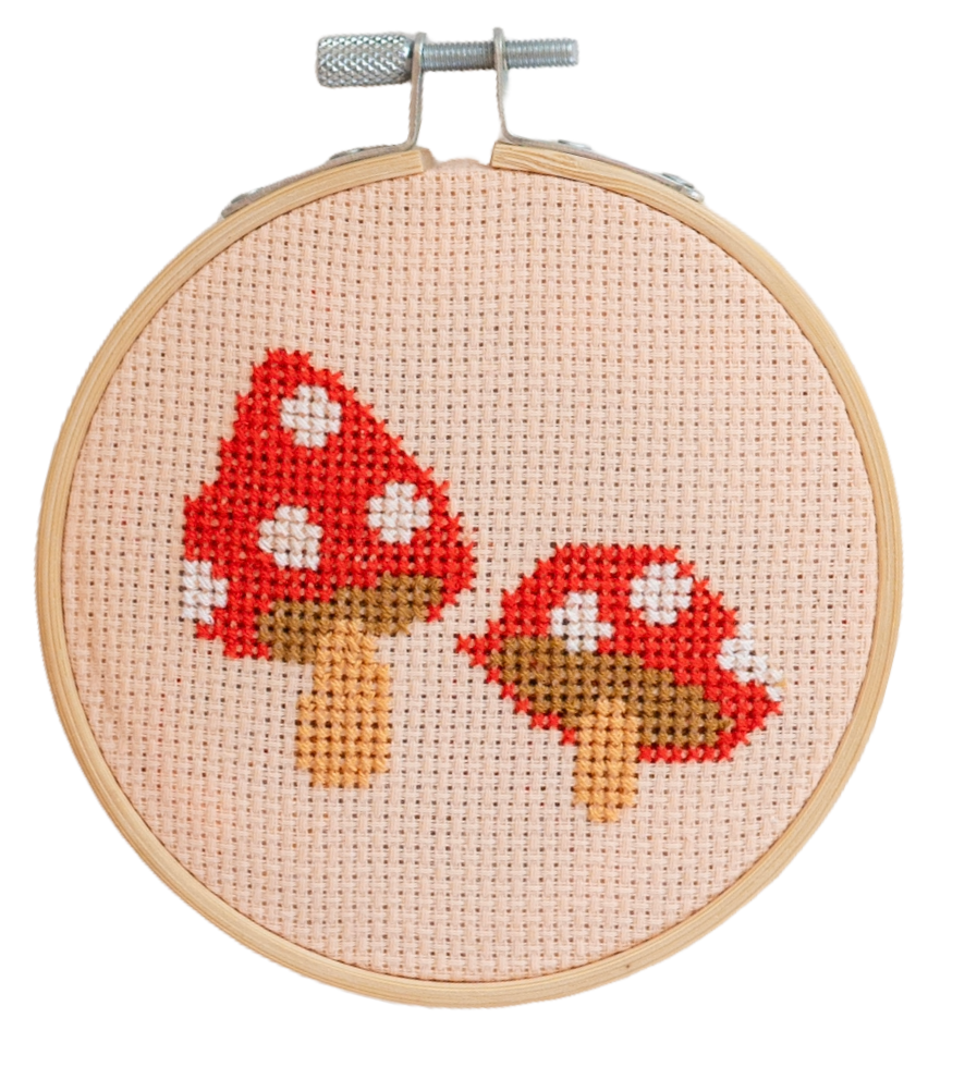 Toadstool Cross Stitch Kit for Beginners