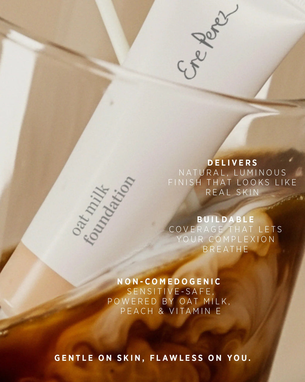 Oat Milk Natural Dewy Liquid Foundation | Lightweight Buildable Coverage