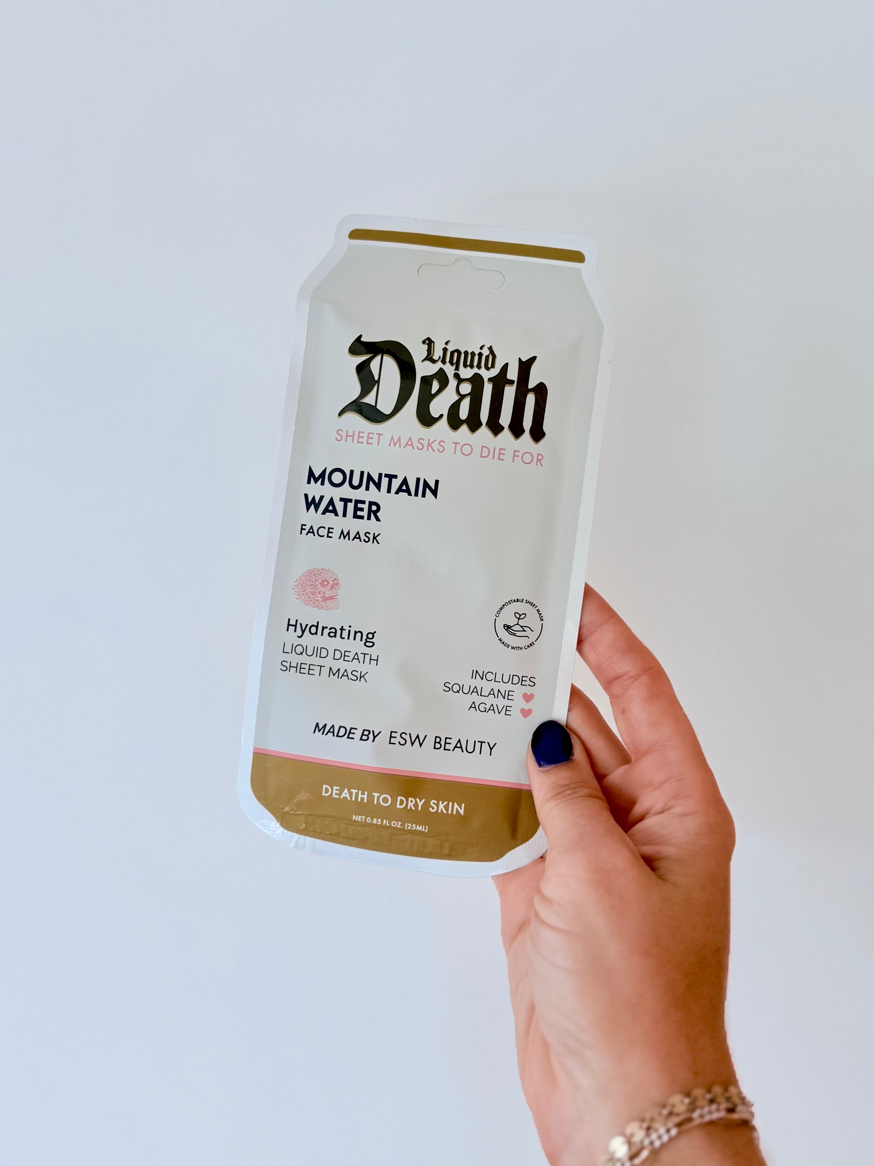 Mountain Water Liquid Death Hydrating Face Mask