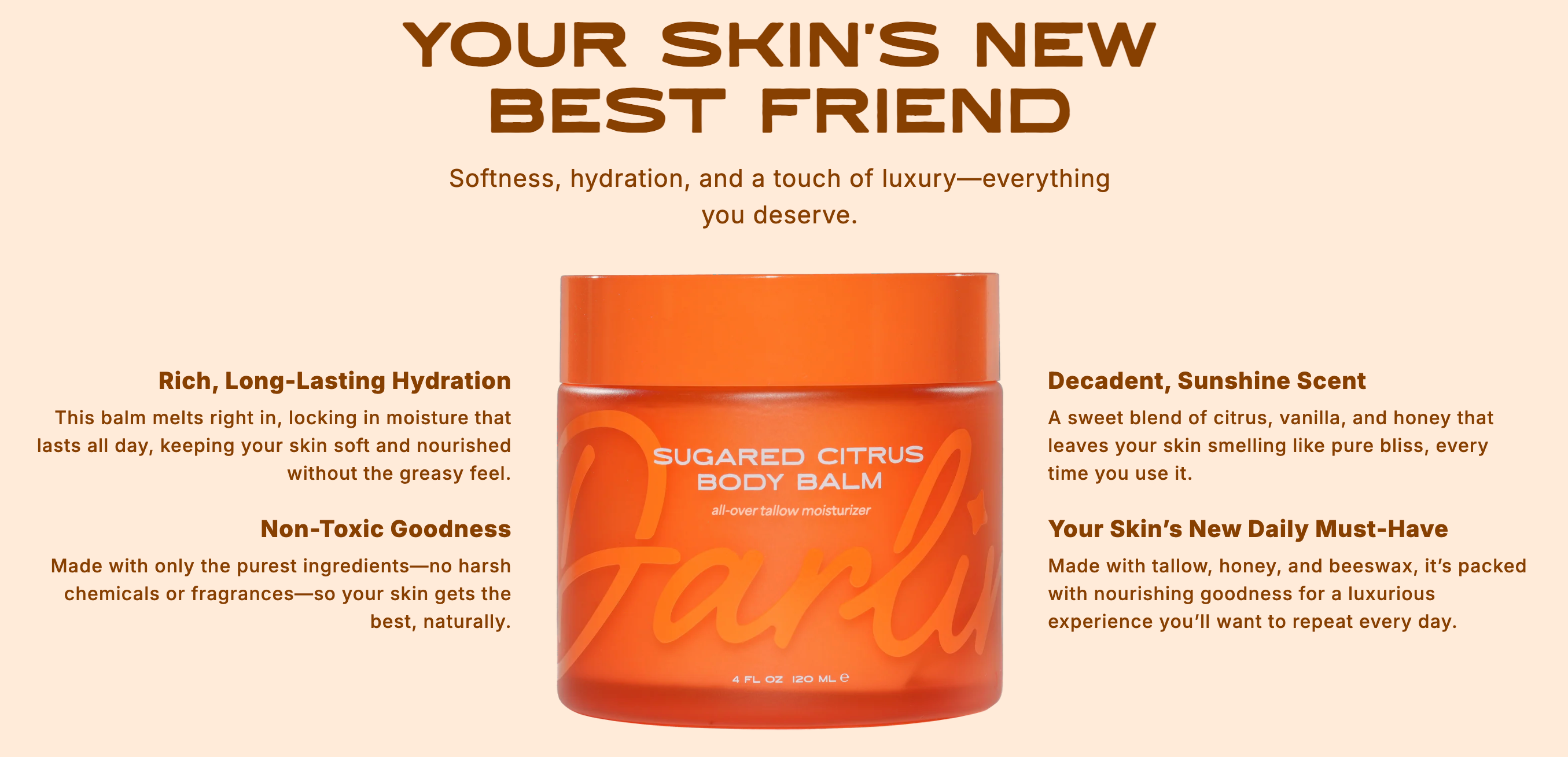 Citrus Vanilla Tallow Body Butter Moisturizer | 100% Natural