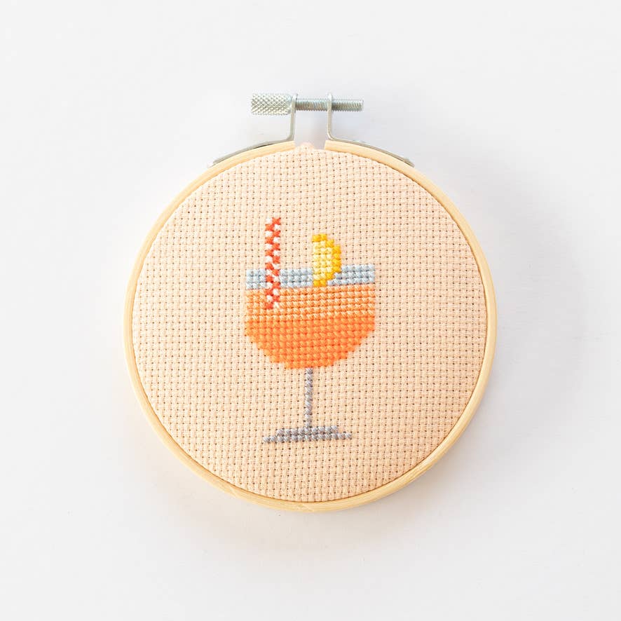 Aperol Cocktail Beginner Cross Stitch Kit