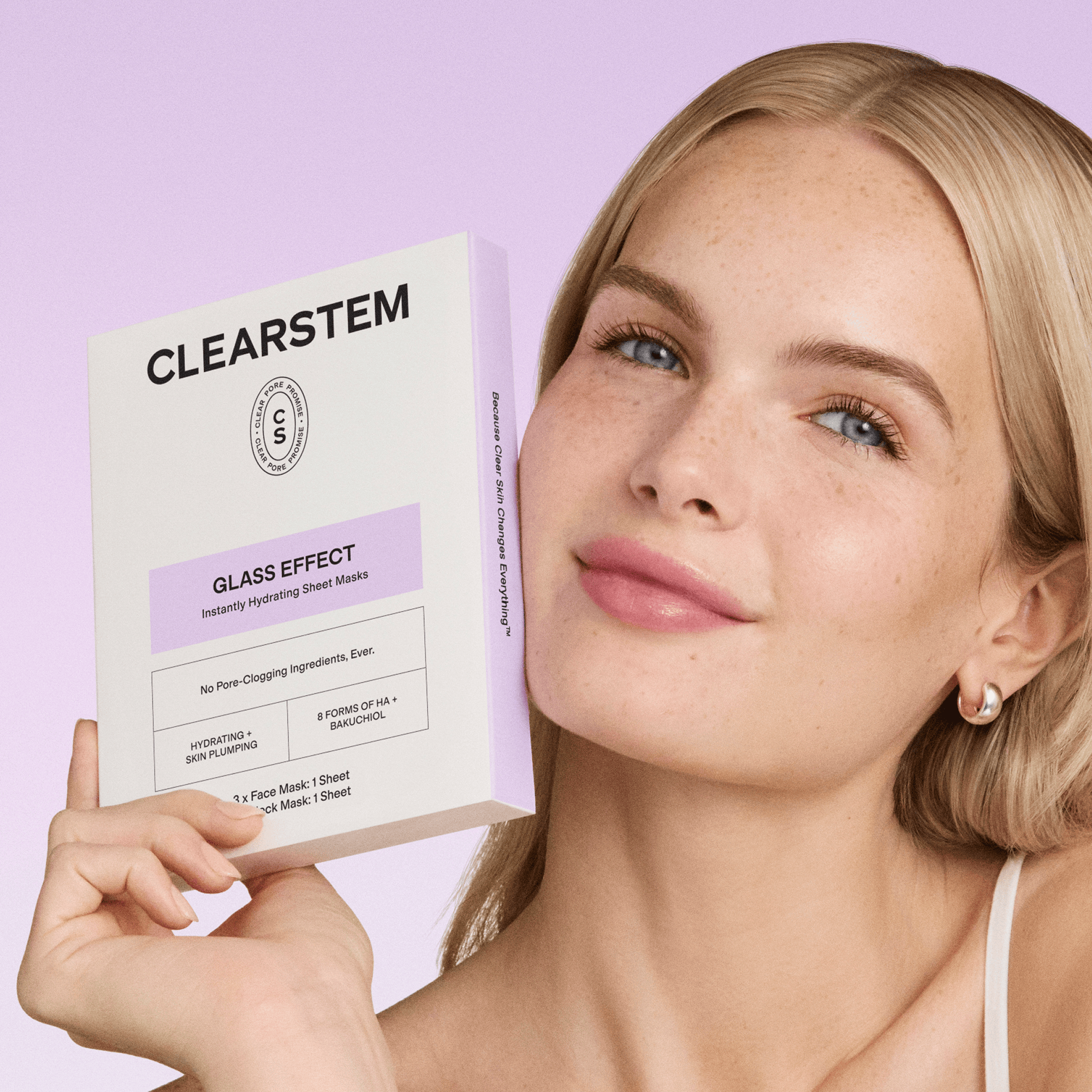 GLASS EFFECT® Instant Hydrating Face + Neck Sheet Mask | Deep Hydration + Barrier Support
