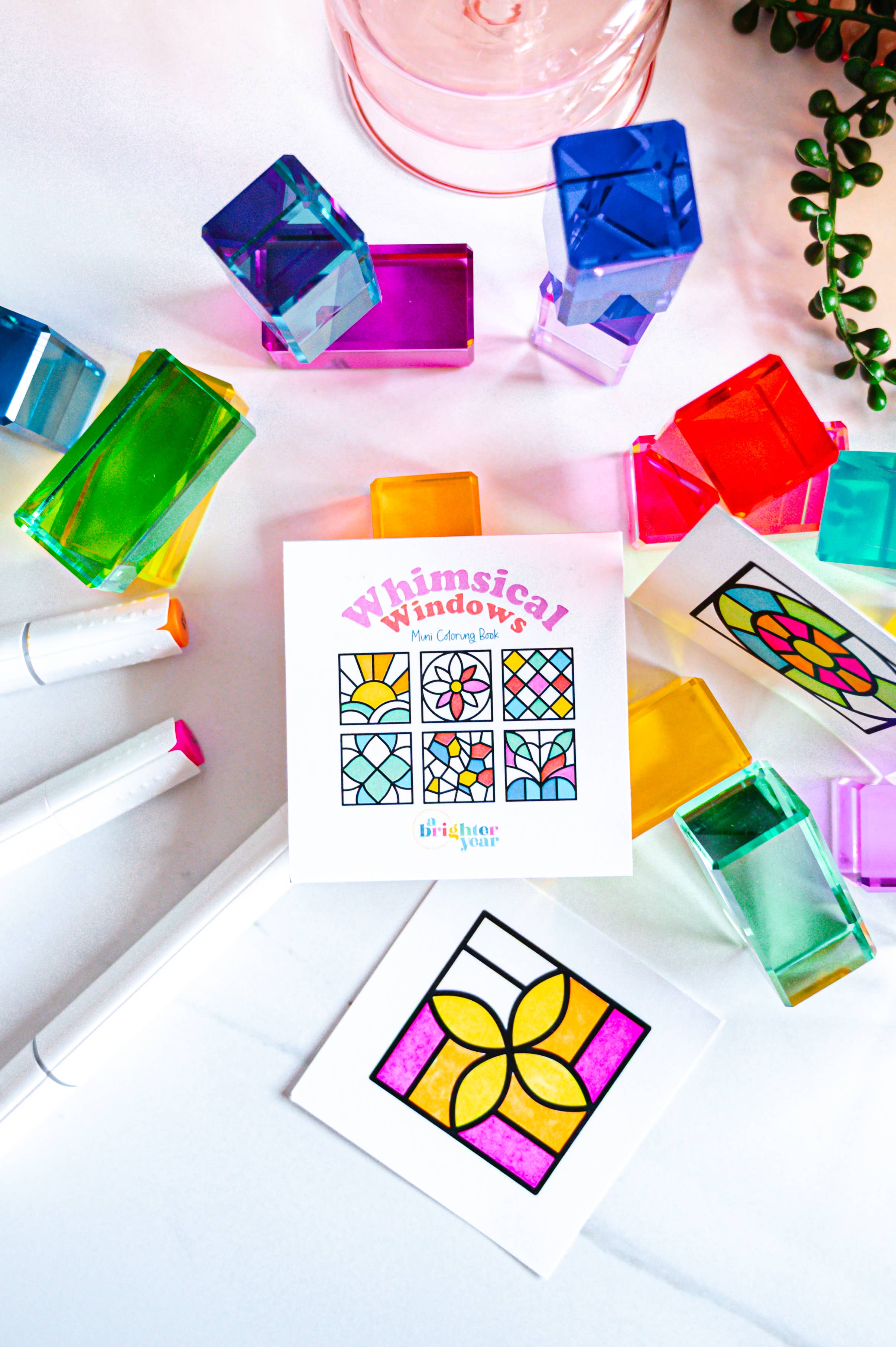 Whimsical Windows Mini Coloring Book | Pocket-Sized Coloring Book for Adults