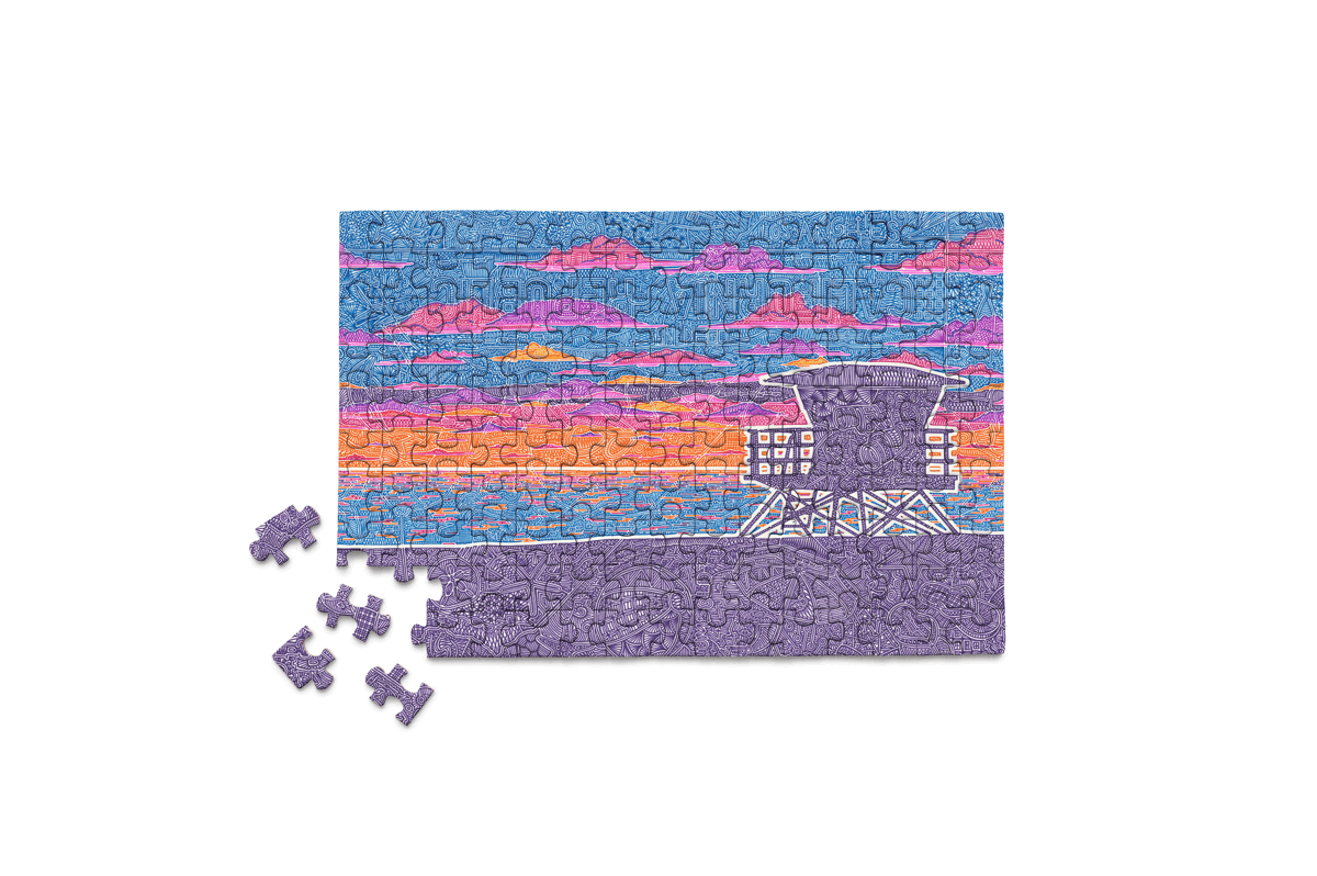 MicroPuzzles Coastal California Mini Puzzle | 150-Piece Beach Sunset Jigsaw Puzzle