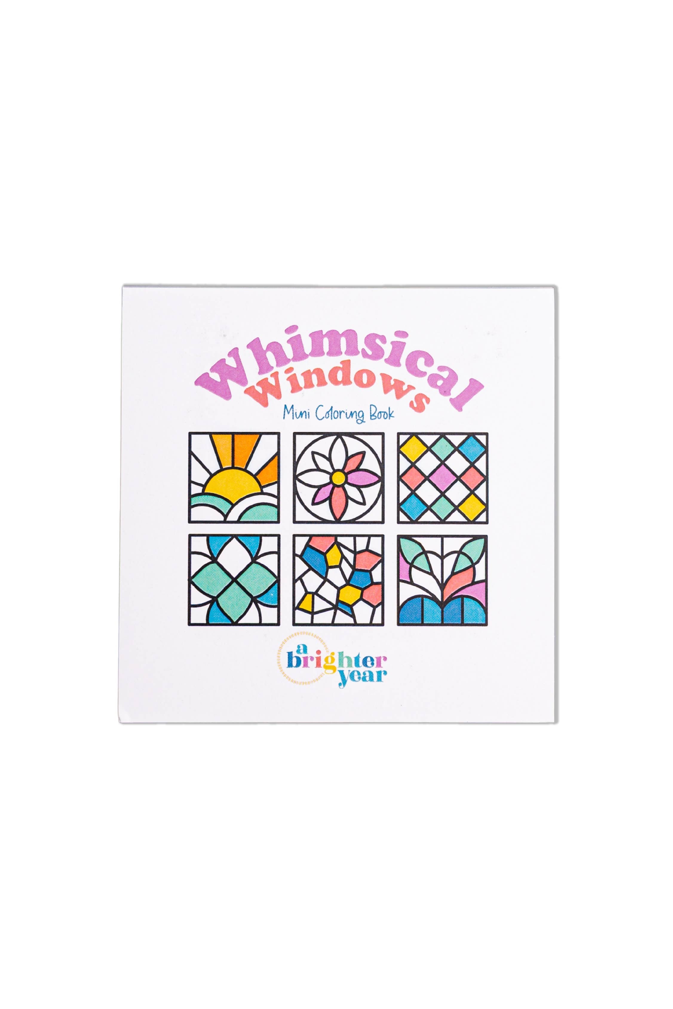 Whimsical Windows Mini Coloring Book | Pocket-Sized Coloring Book for Adults