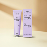 AKT aluminum-free deodorant balm Columbia Road scent with amber, violet, and tonka.
