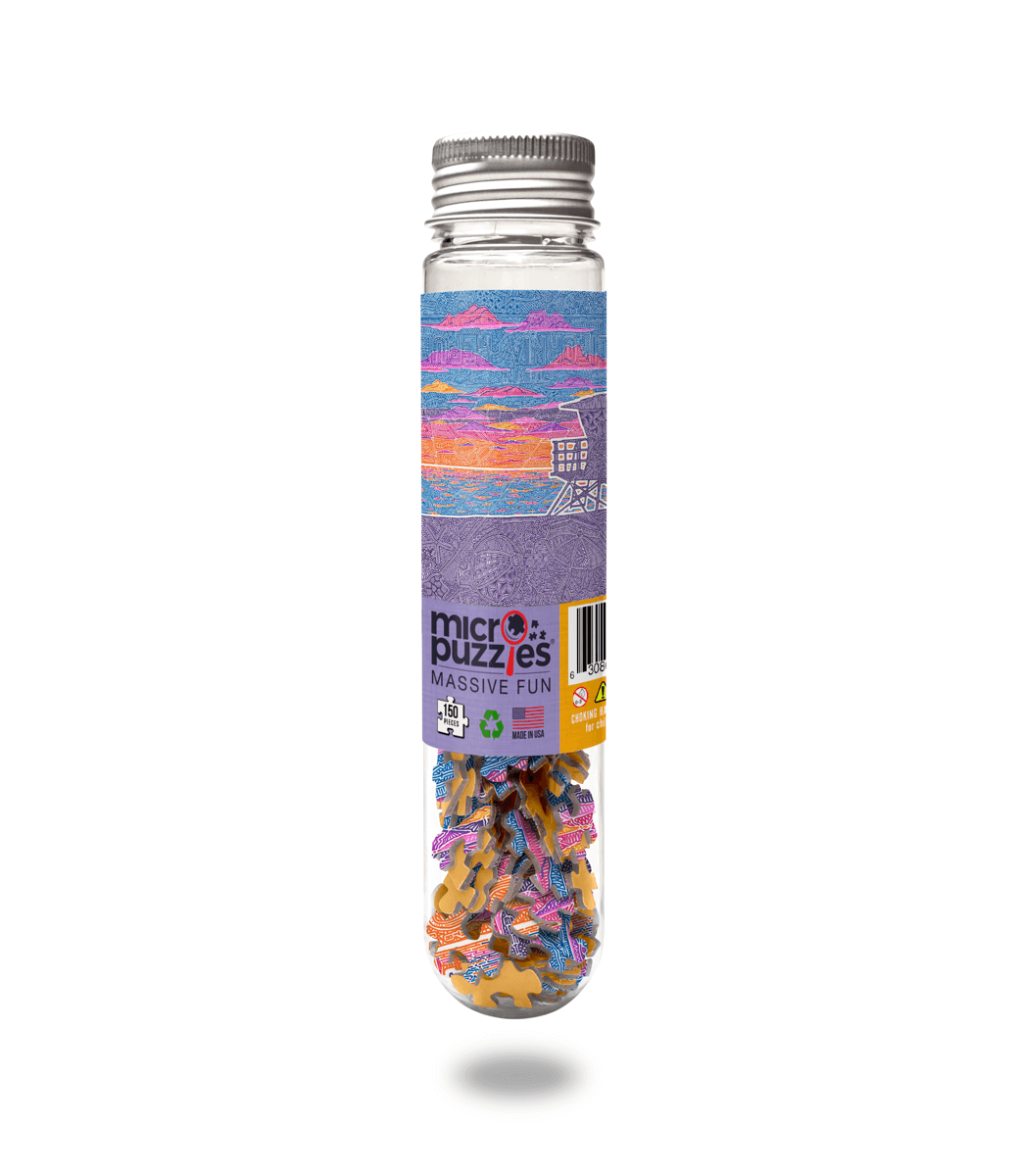 MicroPuzzles Coastal California Mini Puzzle | 150-Piece Beach Sunset Jigsaw Puzzle